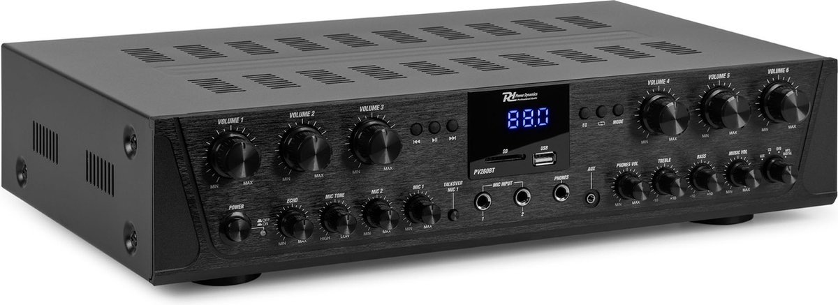 Geluidsinstallatie met Bluetooth - PV260BT 6-zone versterker audio + 12 BGO30 witte 3'' speakers thumbnail 8