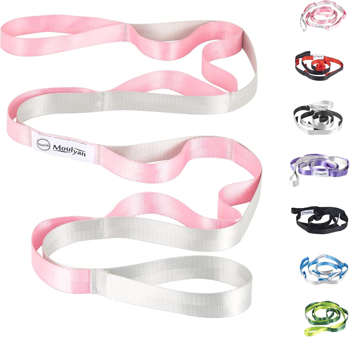 Yoga Stretchband met 10 Lussen - Perfect voor Fysiotherapie en Flexibiliteitsoefeningen