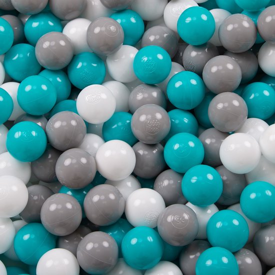 Selonis Opvouwbaar ballenbad voor kinderen 100 ballen 80x23cm - Speelbad - Ballenbak kinderen rond - Blauw: Wit Grijs Turkoois van Selonis — afbeelding 2
