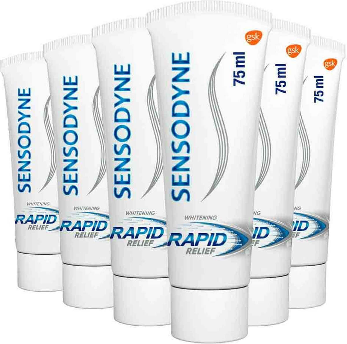 Goedkoopste 6x Sensodyne Tandpasta Rapid Relief Whitening 75 ml