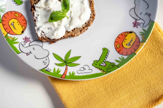 LEONARDO Kinderservies-set Bambini Krokodil/olifant/leeuw (set, 3-delig