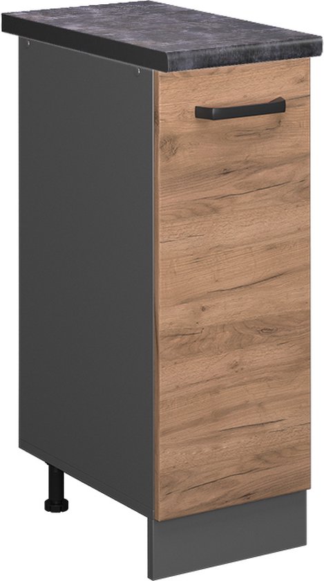 Vicco Armoire à pharmacie R- Line, Chêne puissant or/Anthracite, 30 cm, WB Anthracite