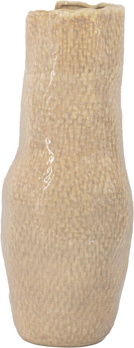 homebound by ky Aardewerk vaas zand | 15x15x33,5cm | bloemenvaas keramiek off-white