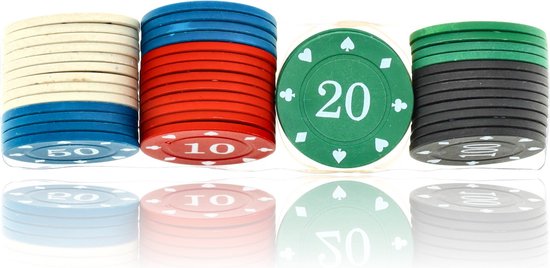 Pokerset - 48 Stuks poker chips - Poker set voor kaartspel, pokerspel en casino - pokerchips voor pokeren