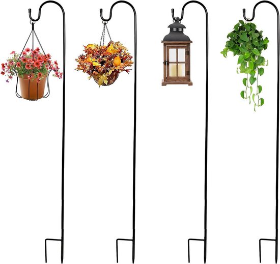 Hangende metalen palen met haken 45 cm – set van 4 voor buiten