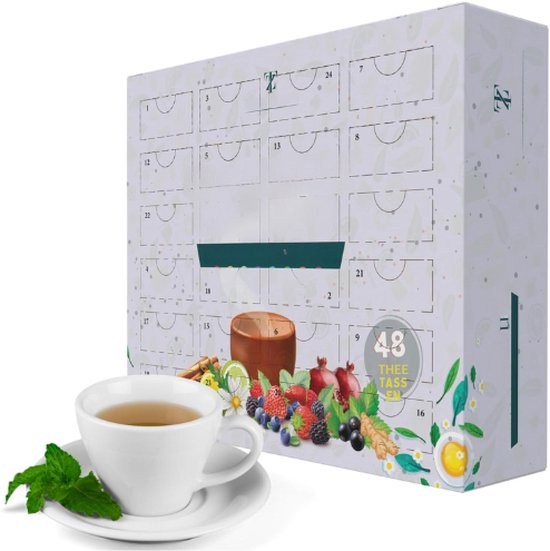 Thee-Adventskalender 2024 - 24 Dagen Thee-Geschenkadventskalender Voor Mannen En Vrouwen - Theeset | 2 X 24 Gearomatiseerde Theesoorten, Vruchtenthee, Kruidenthee