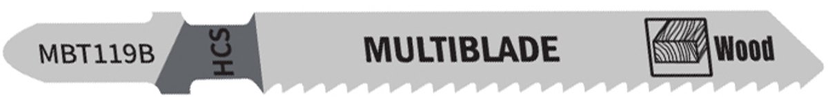 Multiblade Decoupeerzaagblad HCS MBT119B voor Hout 75mm