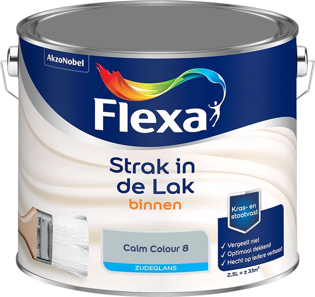 Flexa - Strak in de Lak Binnenlak Zijdeglans - Calm Colour 8 - Mengverf - 2.5 L