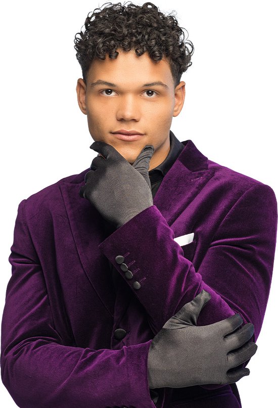 Boland - Paar handschoenen Basic zwart Zwart - Volwassenen - Unisex - Piet - Glitter and Glamour- Sinterklaas