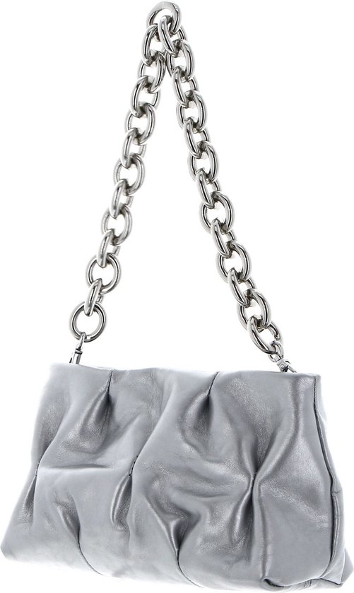 COCCINELLE Cuir Sac à épaule Sac à main Ophelie Goodie Rock Handbag Craquele Leather Silver Argenté