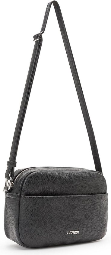 L.CREDI Sac à épaule bandoulière Olga Crossbody Bag Black Noir