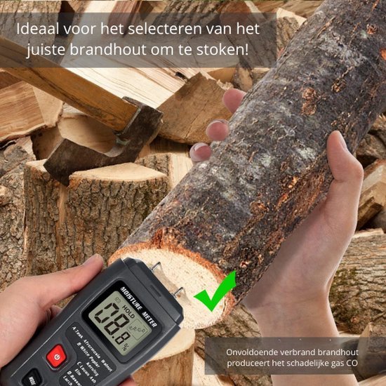 Digitale Vochtmeter Voor Hout En Muren - Meet Vocht Zonder Gaten, Met LCD En Alarm
