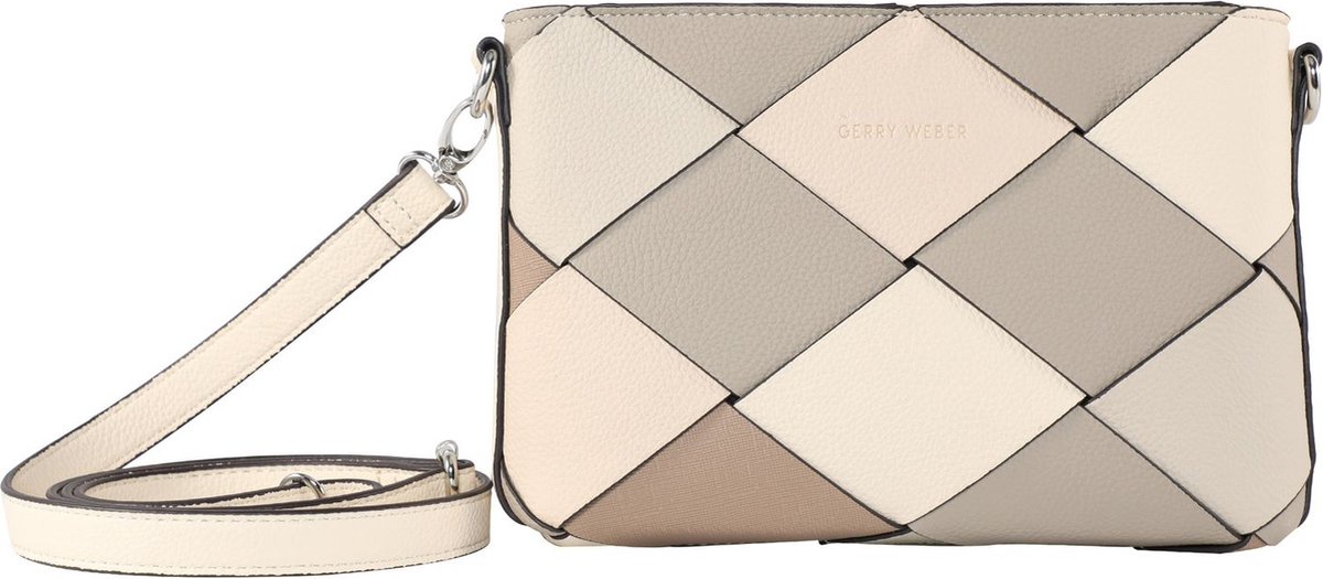 GERRY WEBER schoudertas Checker Shoulder Bag SHZ Cream-White beige veelkleurig