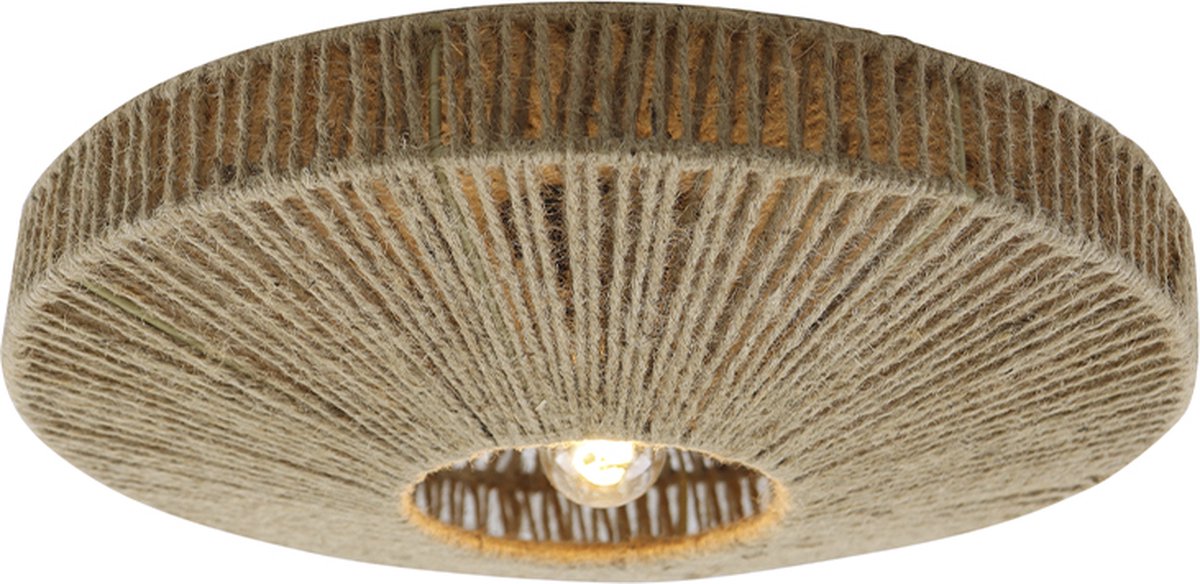 Olucia - SANNY - Plafondlamp - Bruin / Zwart - Vorm: Rond