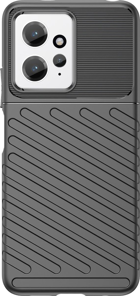 Cazy hoesje geschikt voor Xiaomi Redmi Note 12 4G - Siliconen Hoesje met Grip - Zwart