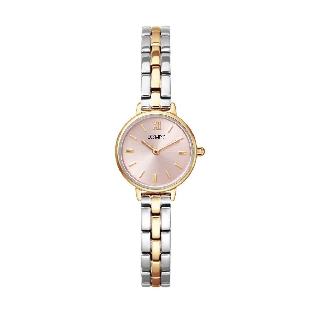 Olympic OL82DSS003B Anna Dames Horloge - Mineraalglas - Staal - Zilverkleurig - 22 mm breed - Quartz - Druksluiting - 3 ATM (spatwater)