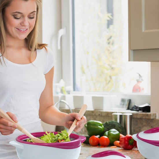 MILTON Geïsoleerde braadpan met deksel, 3-delige set 2,1/1,5/1 qt. Hot Pot Voedselwarmer/Koeler - Thermische soep/Salade Serveerkom - Roestvrij Staal Hot Food Container - Beste cadeauset voor moeders