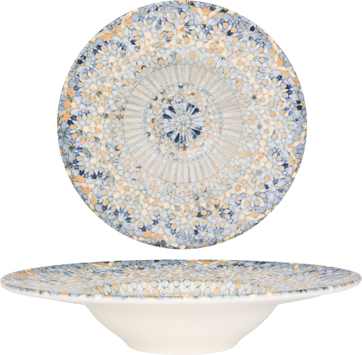 Bonna Pastabord - Luca Mosaic - Porselein - 28 cm (400cc) - set van 2