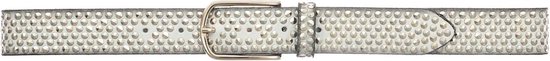 b.belt Cuir Ceinture Nietengürtel Zoe Gold W75 Cream-White Blanc