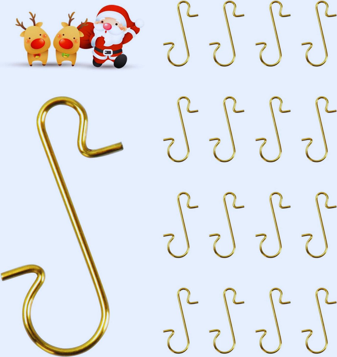 100 Stuks S-Vormige Gouden Haken Voor Kerstballen En Ornamenten - Perfecte Kerstboom Hangers Voor Decoratie