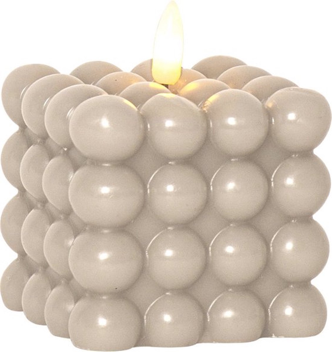 Star Trading Flamme Dot LED kaars - beige - 7.5 x 7.5 x 9.5 cm (LxBxH) - Met timer