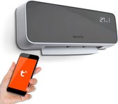 Slimme Elektrische Verwarming Kachel Wand - Grijs - met WIFI en Smart APP - Hangend met Thermostaat - Ventilator Functie - Wandbevestiging - tot 30m2 - 2000W - met TUYA app