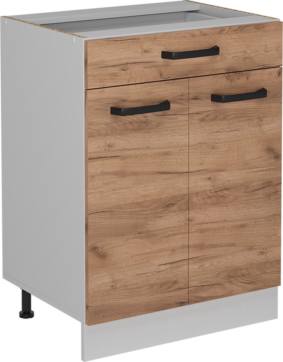 Vicco R-Line Keukenonderkast – 60 cm zonder werkblad Krachtige eik goud Goudkleurig Eiken/Wit