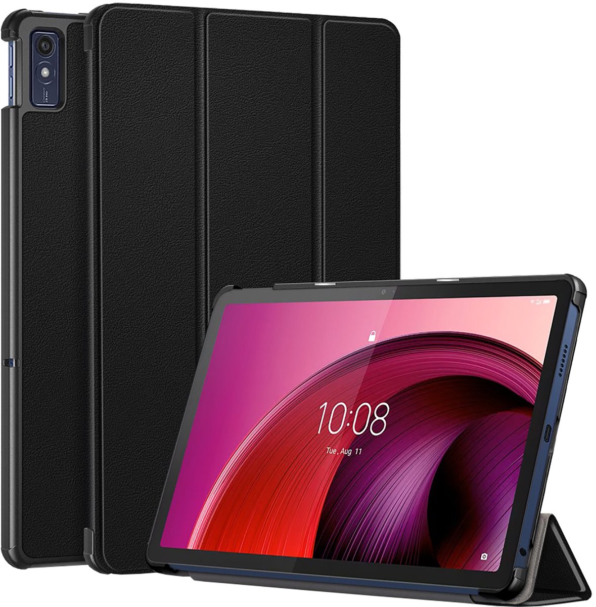 Cazy tablet Hoes geschikt voor Lenovo Tab M10 (5G) - TriFold Bookcase - Zwart