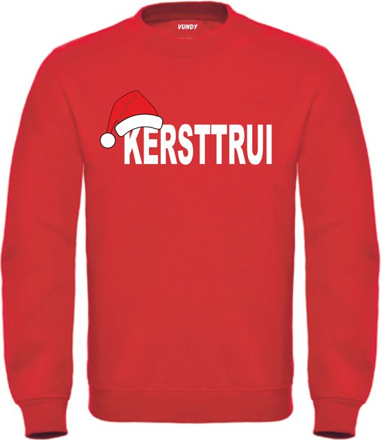 Kersttrui met muts en tekst Kersttrui | Foute Kersttrui Dames Heren | Kerstcadeau | Kerstpakket | Rood | maat XL