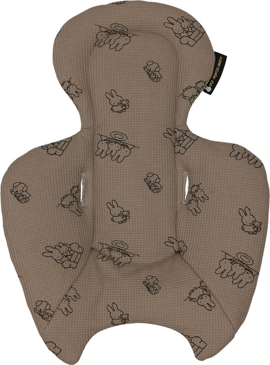 Ukje-Nijntje Verkleinkussen geschikt voor 4Moms Mamaroo 5 Rockaroo Wipstoel - Newborn Insert - Dubbelzijdig - Makkelijk Wasbaar - Perfecte Pasvorm - Zacht Katoen - Taupe Nijntje — afbeelding 2