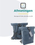 Afmetingen per kant: 57 cm x 30 cm x 14 cm.