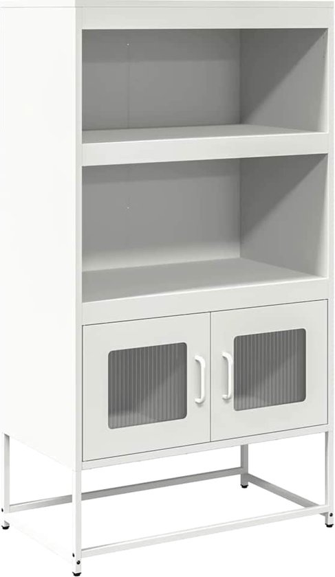 VidaXL Hoge kast 68x39x113 cm staal antracietkleurig - Kantoormeubelen Plus
