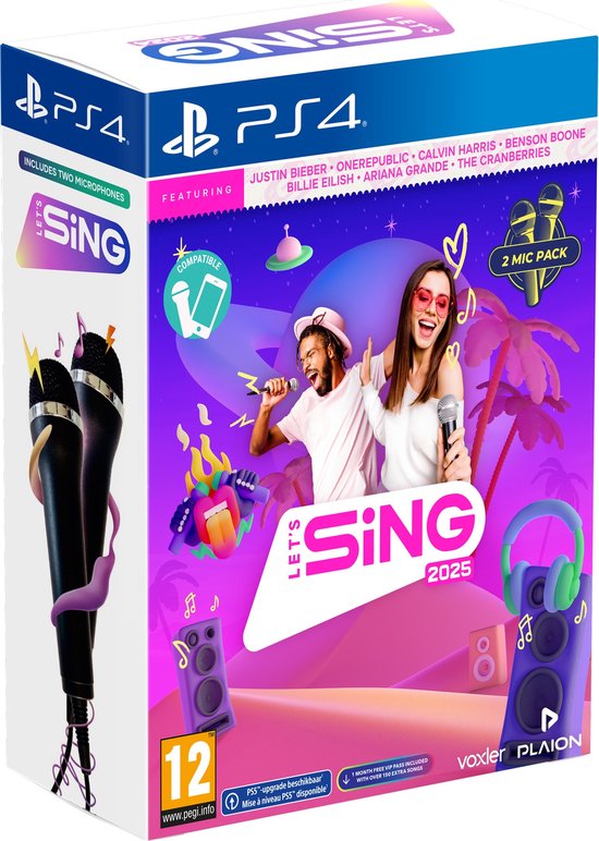 Let's Sing 2025 + 2 Microfoons - International Edition - PS4