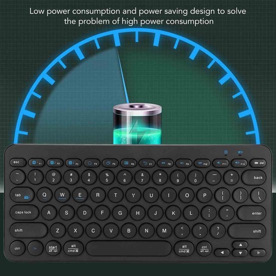MediaRange Compact draadloos toetsenbord met 64 toetsen en touchpad, QWERTY (GR) toetsenbordindeling, zwart, MROS130-GR, standaard formaat