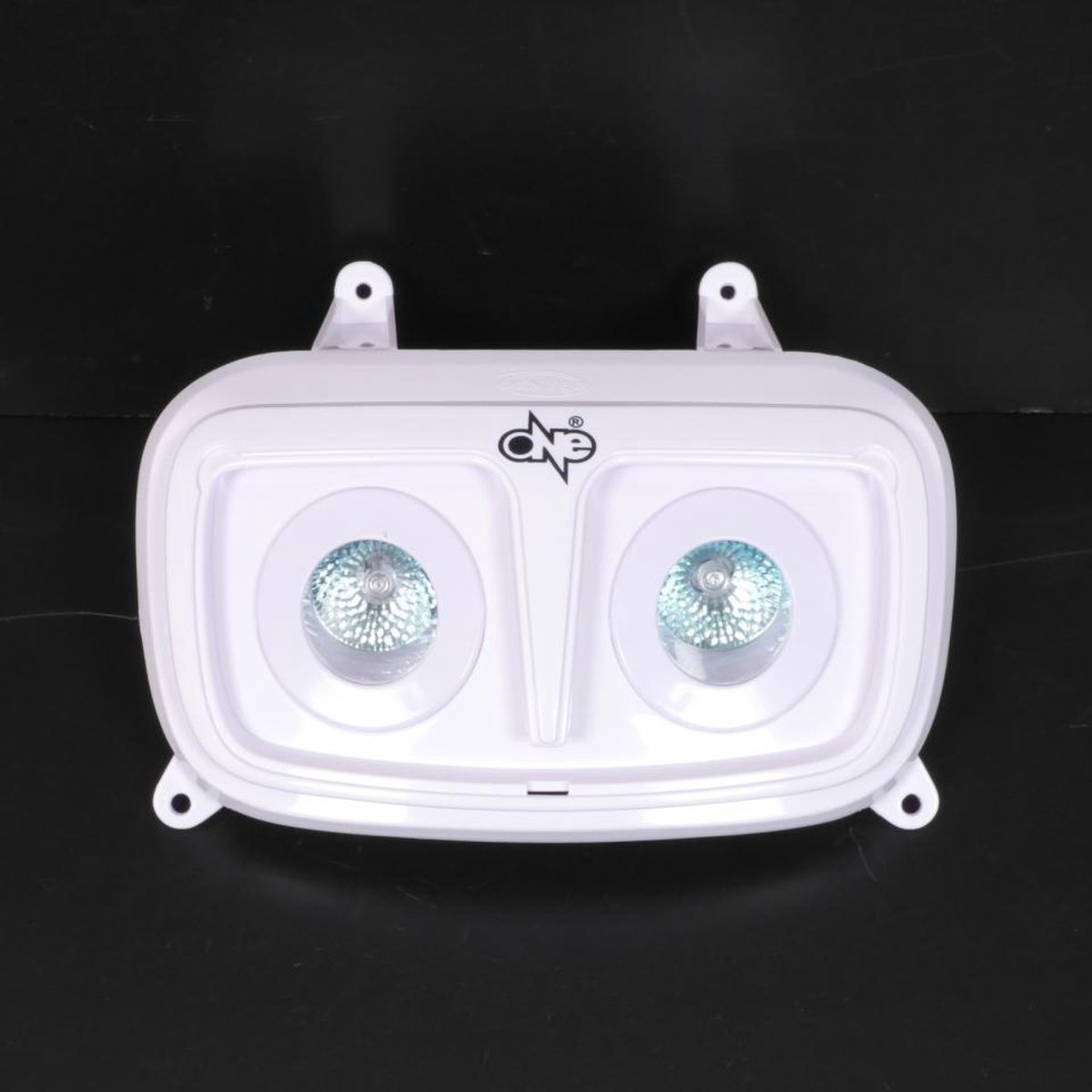 frontoptiek één voor scooter mbk 50 spirit 2004 wit / 2 x 12v 20w Ø50mm nieuw