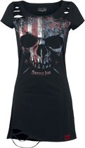 Rock Rebel by EMP Zwart kort jurkje met doodshoofdprint - Dames - XXL