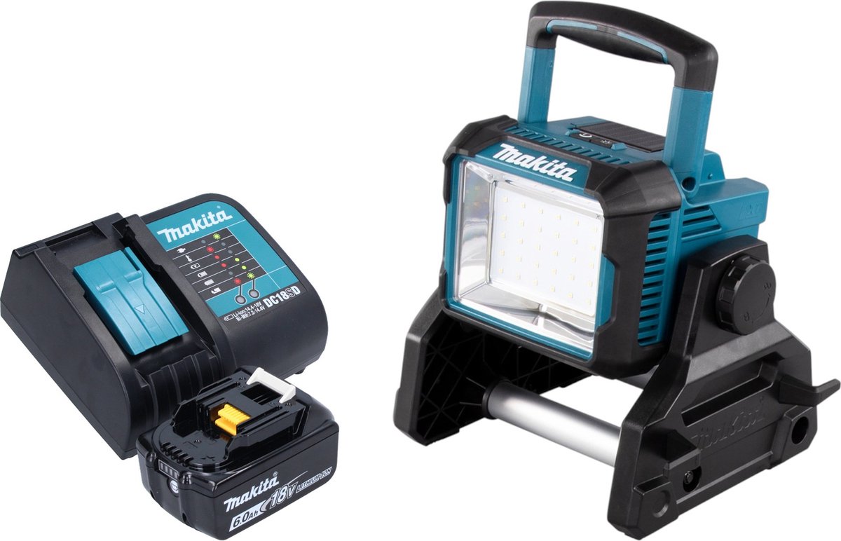 Makita DEADML 811 SG1 accu bouwspot 14,4 / 18 V 3000 lm LED + 1x oplaadbare accu 6,0 Ah + lader