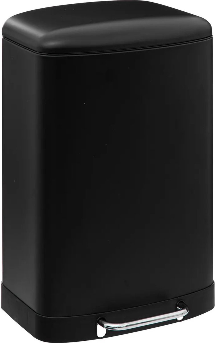 Goedkoopste 5Five Prullenbak/pedaalemmer - zwart - metaal - 50 liter - 44 x 37 x 66 cm - keuken vuilnisemmers