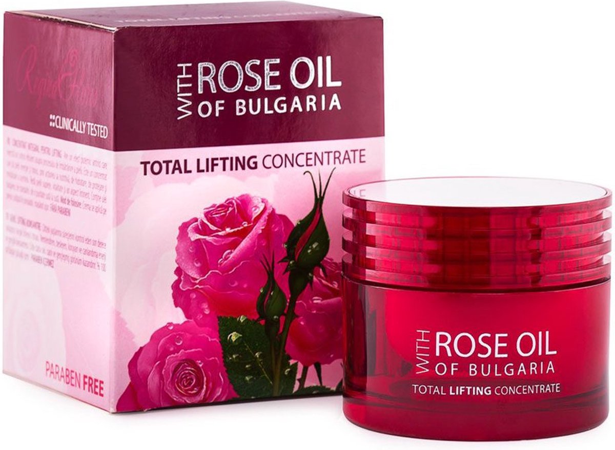 Rozen olie gezicht creme concentraat met Totaal liftende effect - Q10 - hyaluronzuur en argan olie 30ml
