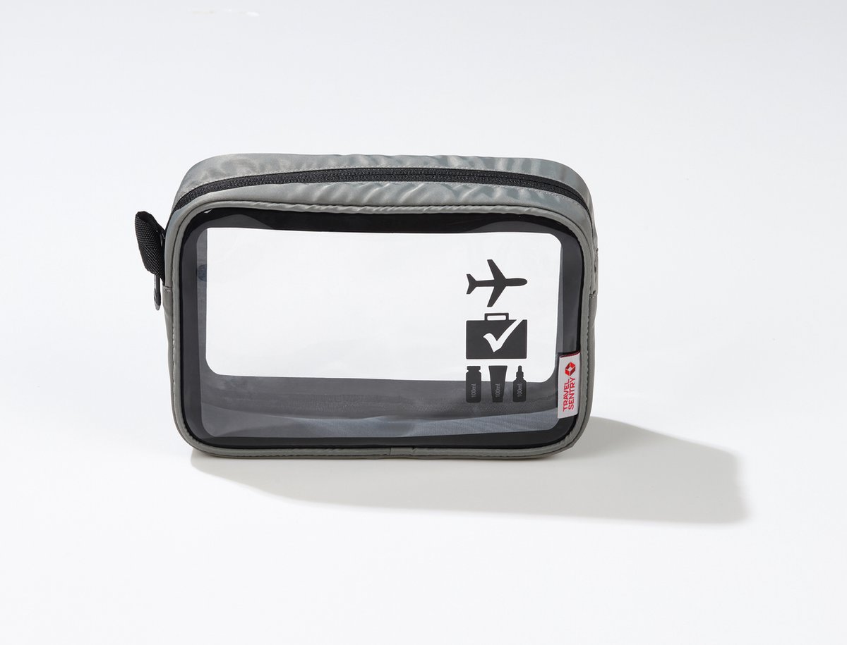 Travelsentry - Toilettas - Grijs - Compact - Reizen - Accessoire - Rpet- 20*13*6 cm - Voorkomt Onnodig Plastic Gebruik