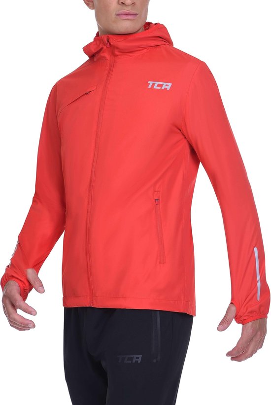 Foto: Tca softshelljas voor heren reflecterend ademend en opvouwbaar met zakken met ritssluiting rood l