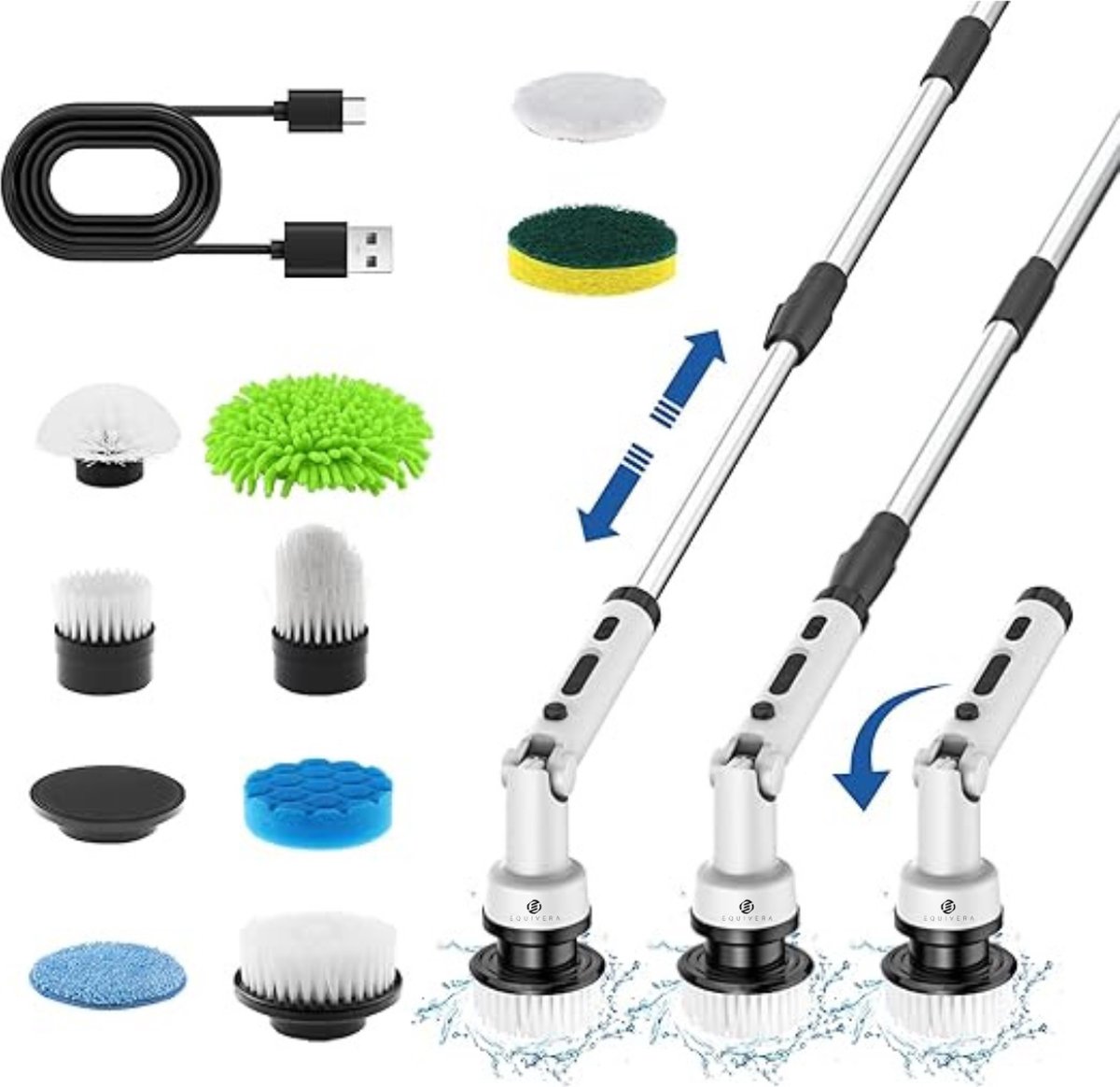 Goedkoopste Equivera Elektrische Spinschrobber- Spinning Schrobber - Elektrische Spin Schrobber - Draaiende Schrobber - Elektrische Schrobber - Schrobmachine - Poetsmachine - Schrobber - Elektrische Schrobborstel - Scrubber - Boenmachine - Spinscrubber - Elektri