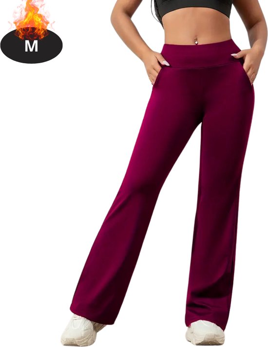 Nivard Trainingsbroek Dames - Sportbroek - Trainingsbroek Lang - Trainingspak - Sportkleding - Bordeauxrood - M
