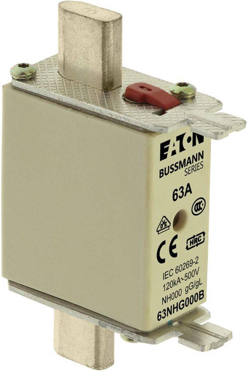 Eaton 63NHG000B NH-zekering Met mechanische beveiligingsweergave Afmeting zekering : 000 63 A 500 V 1 stuk(s)