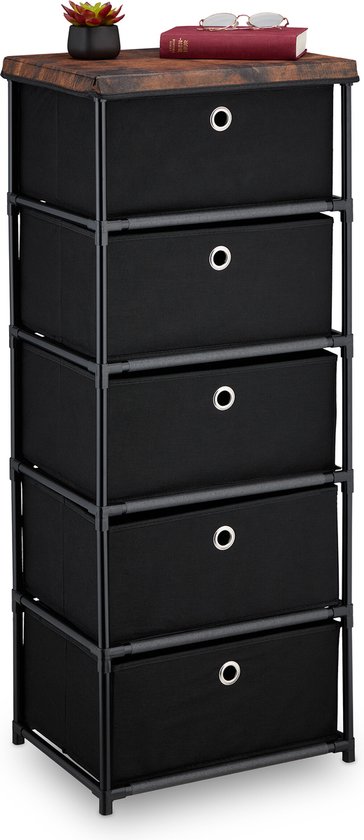 Industriële Houten Relaxdays Woonkamer kasten 42 cm diepe