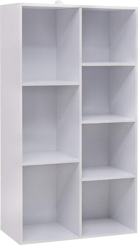 WOLTU Hoekplank, verticale boekenkast, wit, met 5 open vakken, voor woonkamer/studeerkamer/slaapkamer, SK046ws
