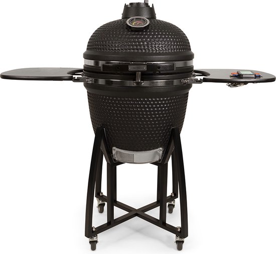 Patton Kamado 21" incl. Bluetooth Thermometer en Divide & Conquer Systeem - Large - Ø47 cm - Matzwart
