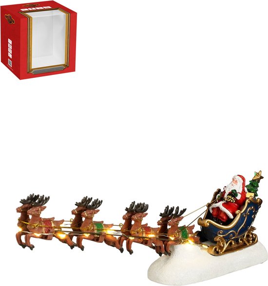 Luville - Santa sleigh battery operated l34xb7xh15cm