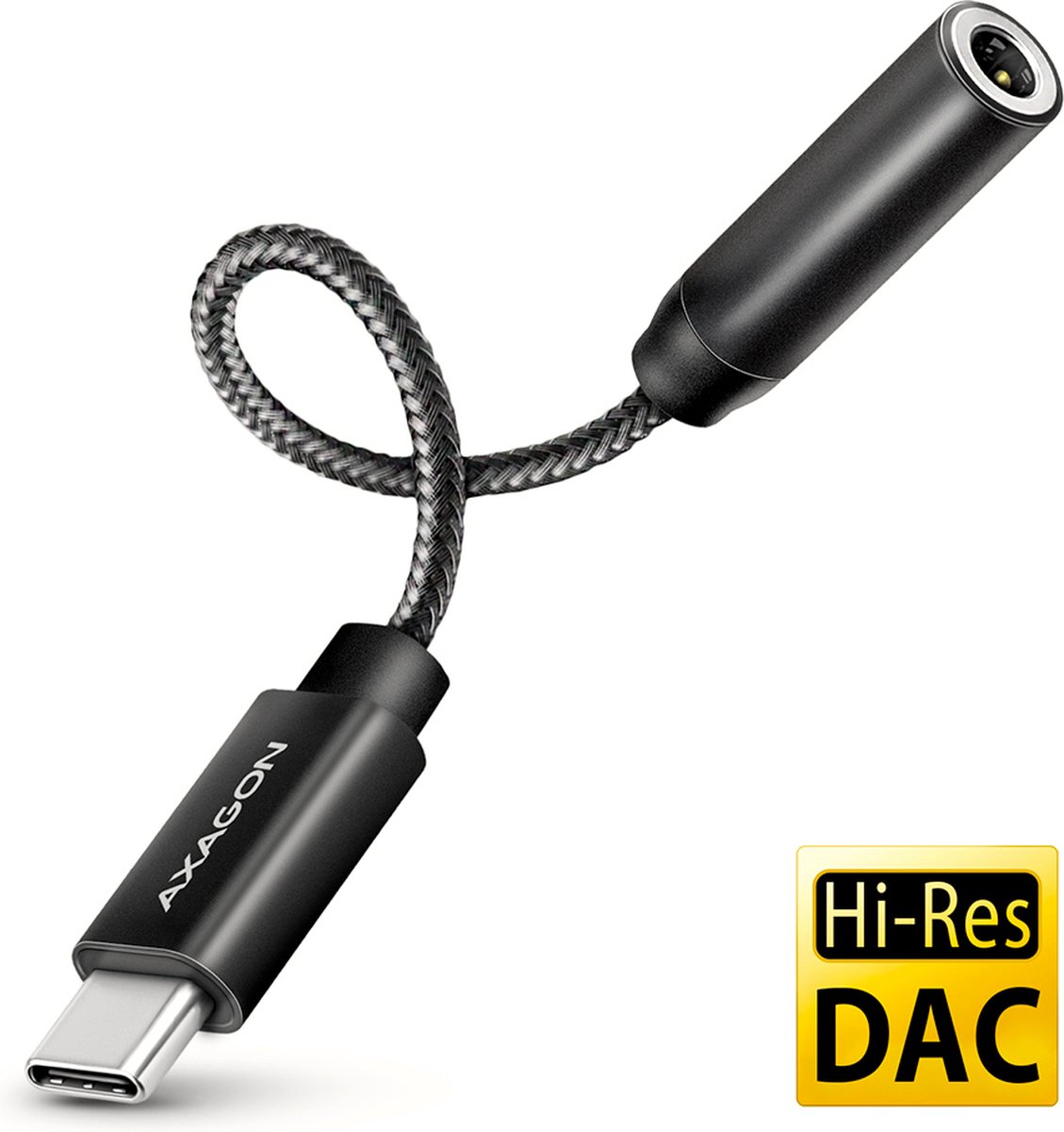 Axagon ADA-HC audio kabel 0,1 m 3.5mm USB Type-C Zwart