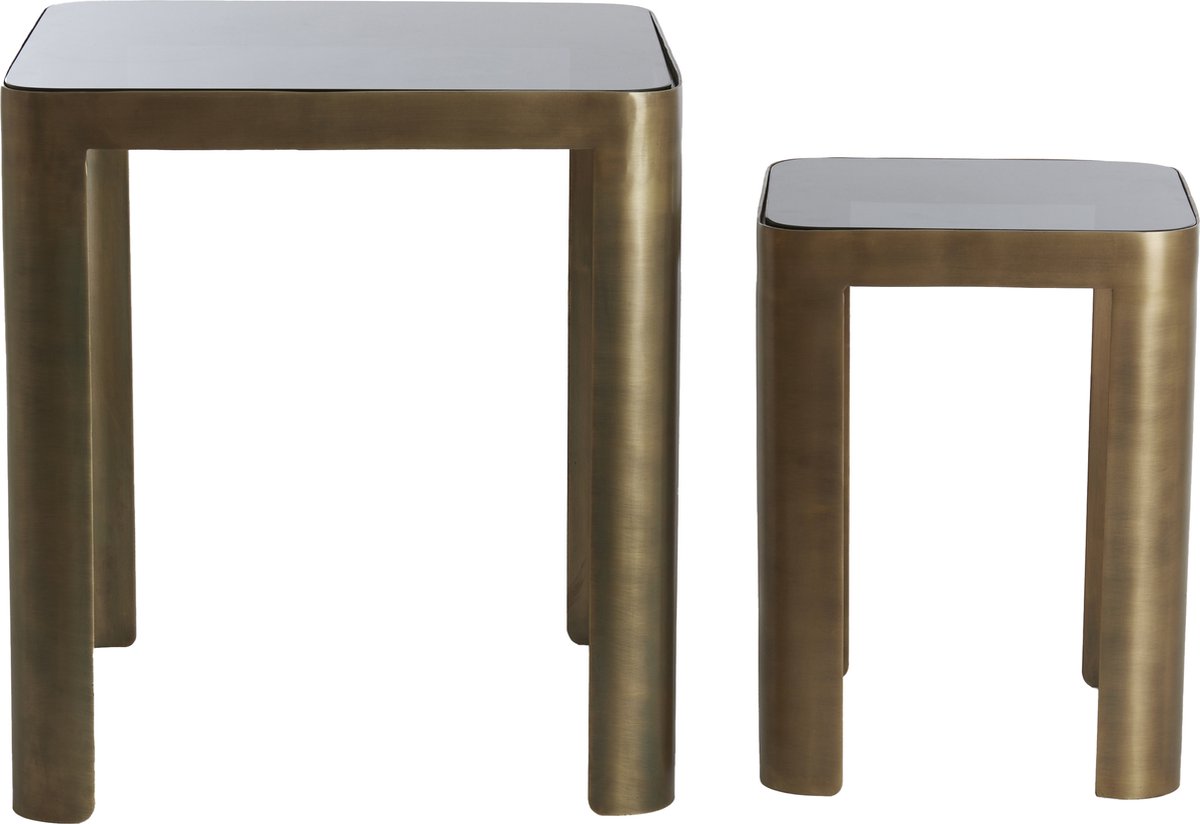 Bijzettafel OXE - Ø45x50cm - Brons - Set van 2